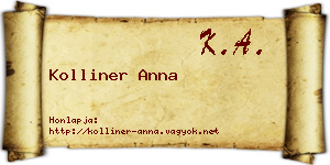 Kolliner Anna névjegykártya